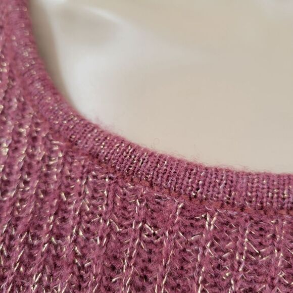 Fenn Wright Manson Dark Pink and Metallic Gold Knit Sweater Women's Size Large - Picture 3 of 10